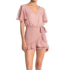 GOOD LUCK GEM Flutter Sleeve Polka Dot Romper size L